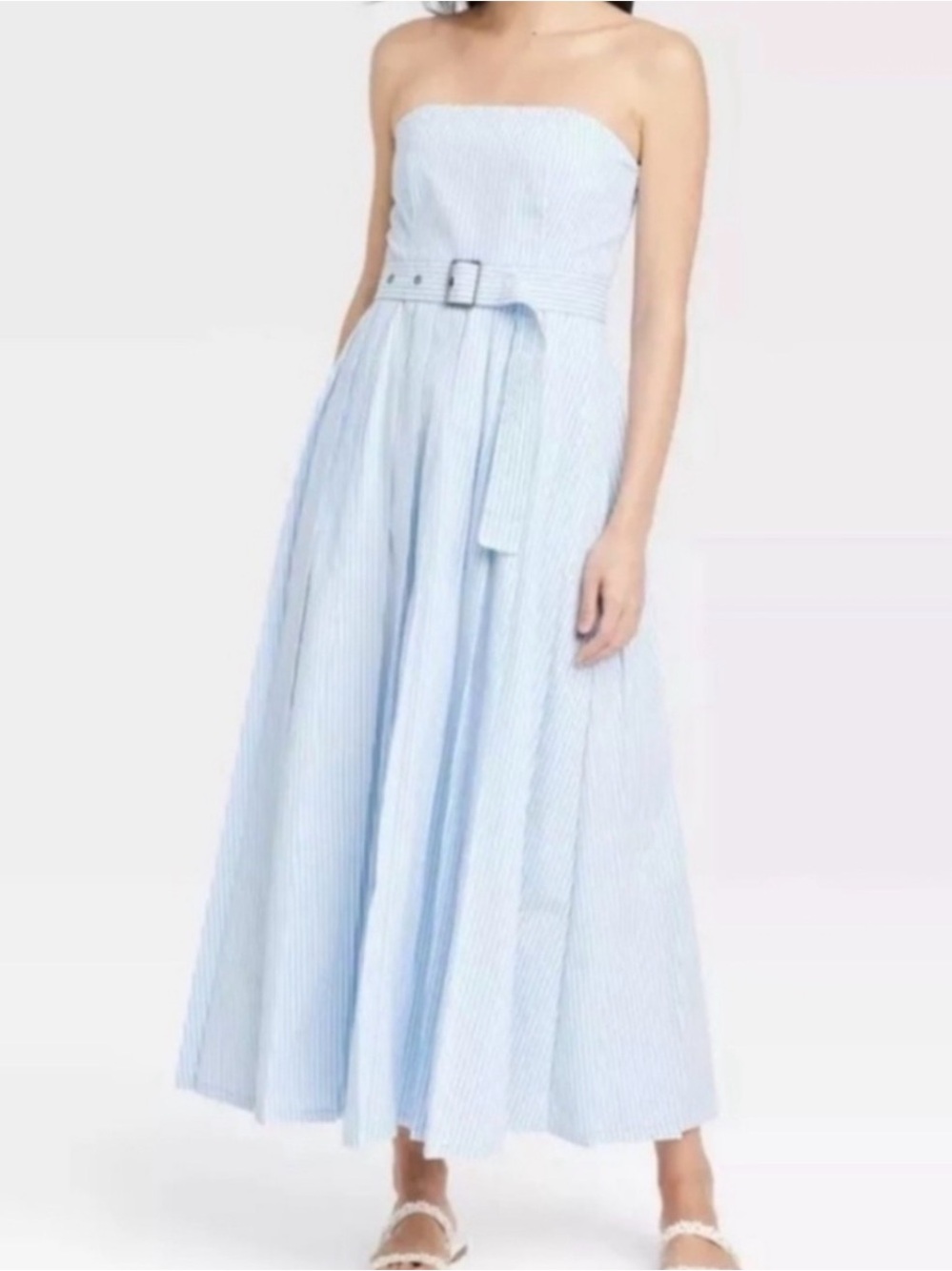 a new day Light Blue & White size 6 Striped Sundress